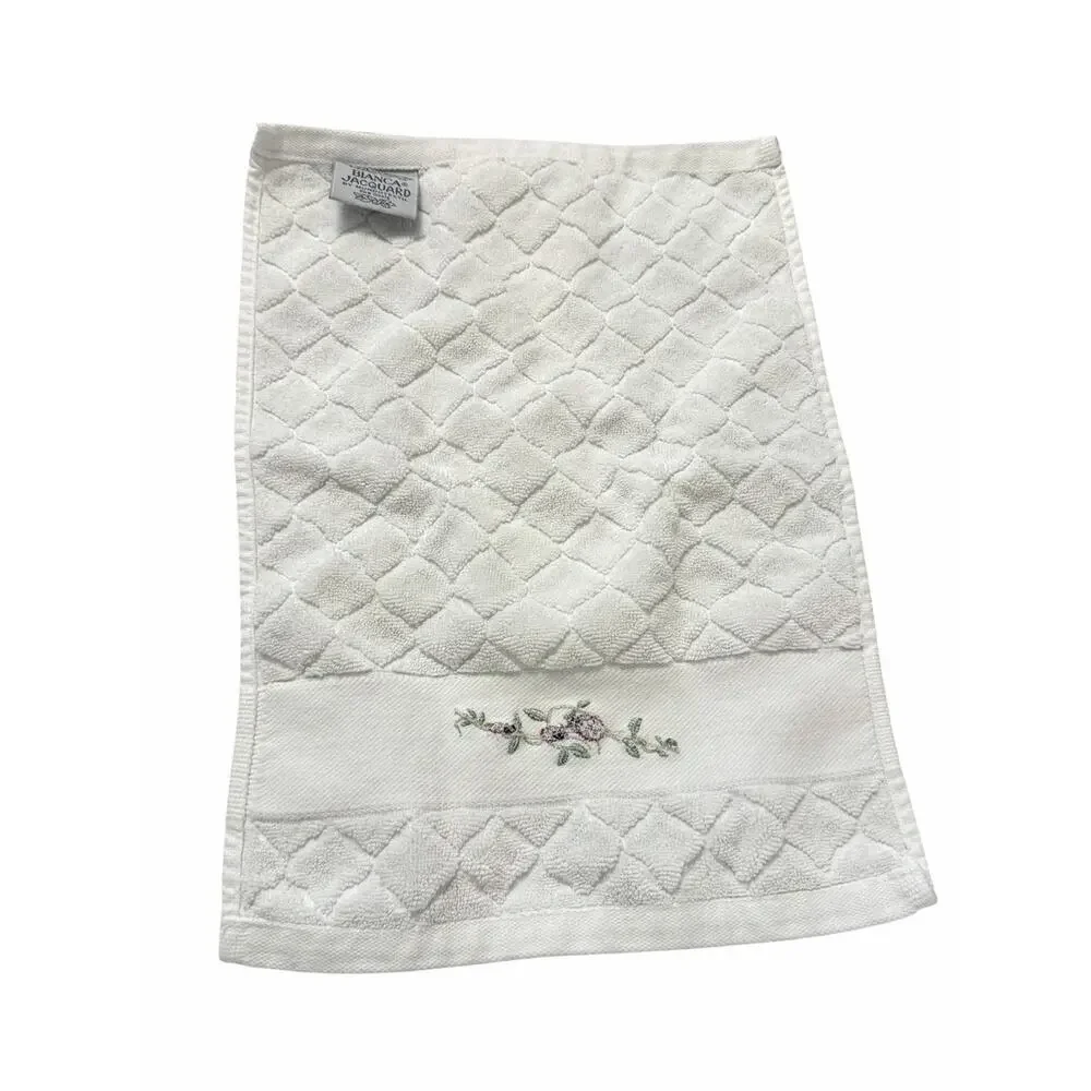 SET Bianca Jacquard Ladybug Fingertip Hand Towels Embroidered Portugal RETIRED